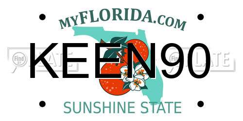 KEEN90 Florida License Plate