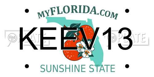 KEEV13 Florida License Plate
