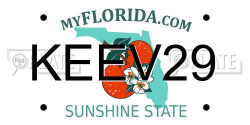 KEEV29 Florida License Plate
