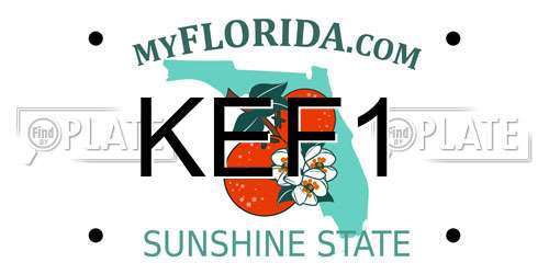 KEF1 Florida License Plate