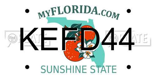 KEFD44 Florida License Plate