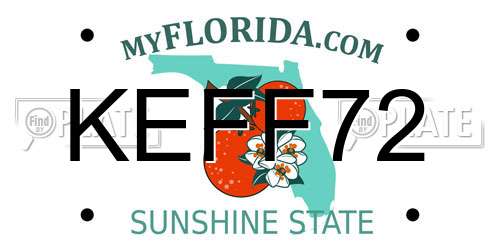 KEFF72 Florida License Plate