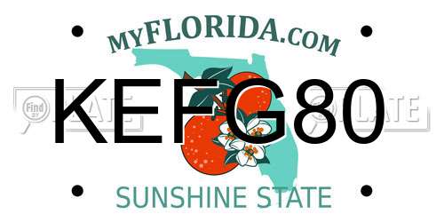 KEFG80 Florida License Plate