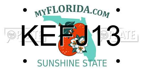 KEFJ13 Florida License Plate