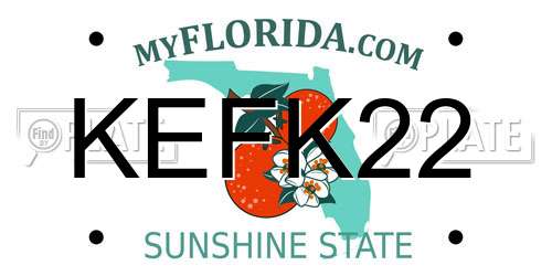 KEFK22 Florida License Plate