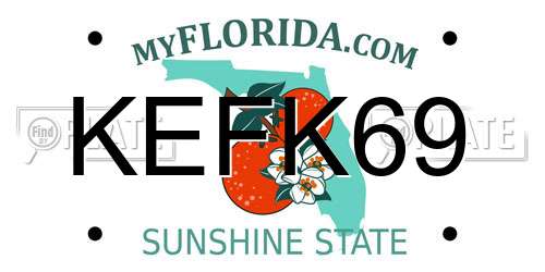 KEFK69 Florida License Plate