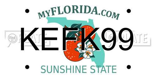 KEFK99 Florida License Plate