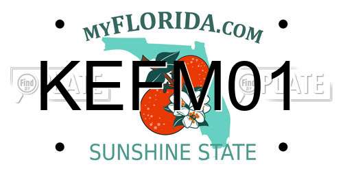 KEFM01 Florida License Plate