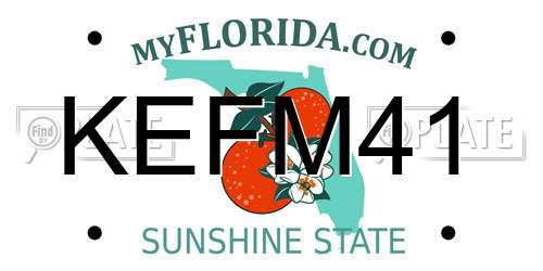 KEFM41 Florida License Plate