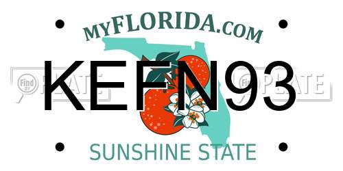 KEFN93 Florida License Plate