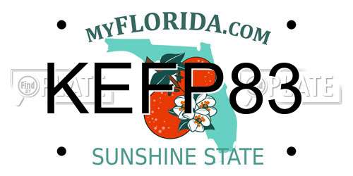 KEFP83 Florida License Plate