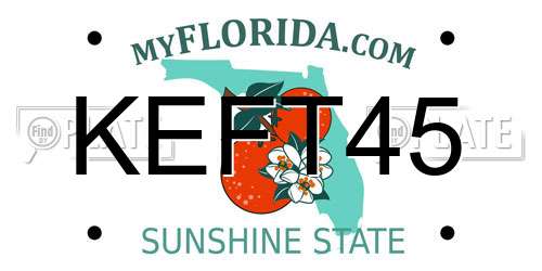 KEFT45 Florida License Plate
