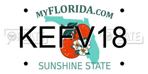 KEFV18 Florida License Plate