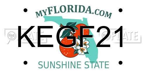 KEGF21 Florida License Plate
