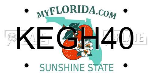 KEGH40 Florida License Plate