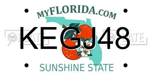 KEGJ48 Florida License Plate