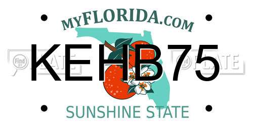 KEHB75 Florida License Plate