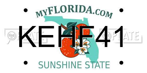 KEHF41 Florida License Plate