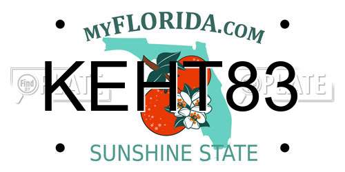 KEHT83 Florida License Plate