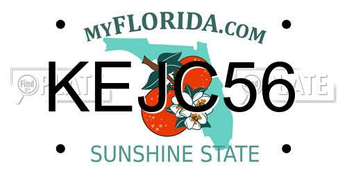 KEJC56 Florida License Plate