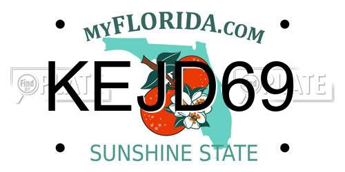 KEJD69 Florida License Plate