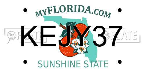 KEJY37 Florida License Plate