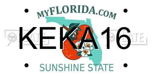 KEKA16 Florida License Plate