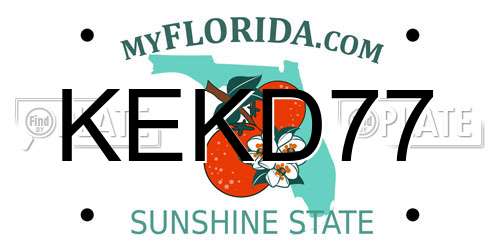KEKD77 Florida License Plate