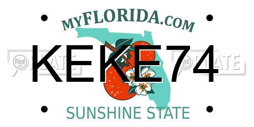 KEKE74 Florida License Plate