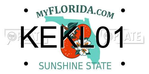 KEKL01 Florida License Plate
