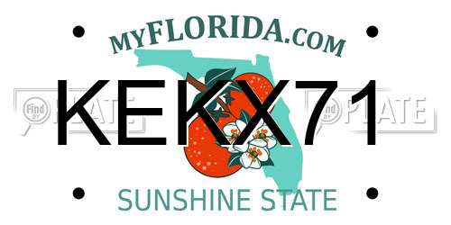 KEKX71 Florida License Plate