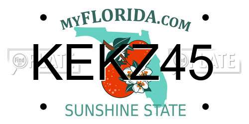 KEKZ45 Florida License Plate