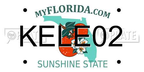 KELE02 Florida License Plate