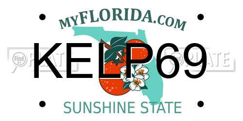 KELP69 Florida License Plate