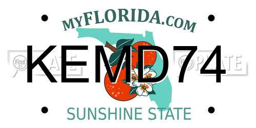 KEMD74 Florida License Plate