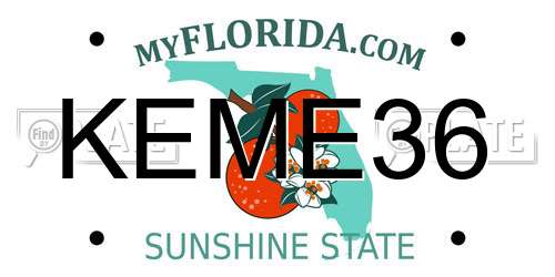 KEME36 Florida License Plate