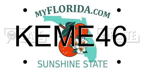 KEME46 Florida License Plate