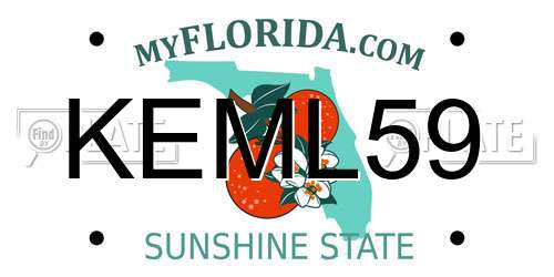 KEML59 Florida License Plate