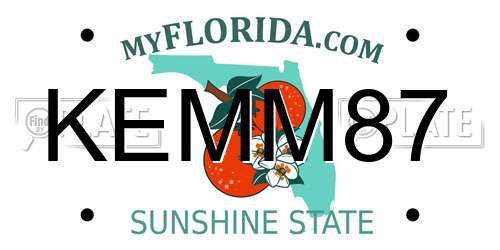 KEMM87 Florida License Plate