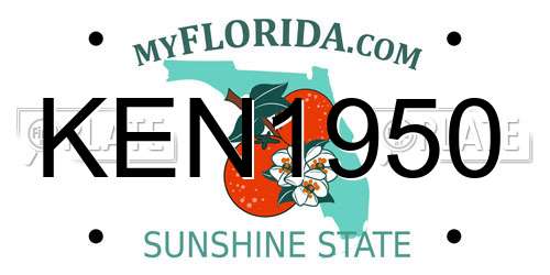 KEN1950 Florida License Plate