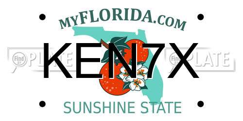 KEN7X Florida License Plate