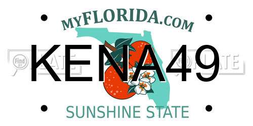 KENA49 Florida License Plate