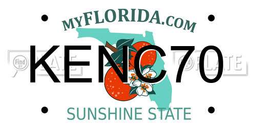 KENC70 Florida License Plate