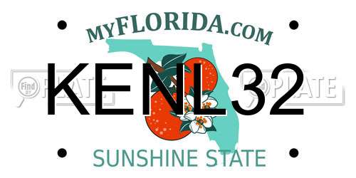 KENL32 Florida License Plate