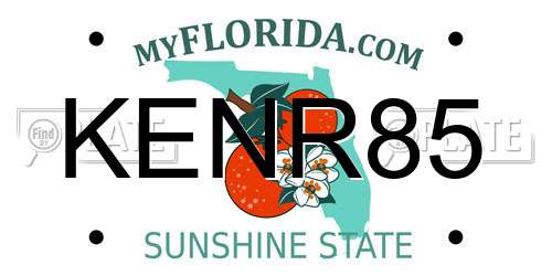 KENR85 Florida License Plate