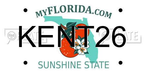 KENT26 Florida License Plate
