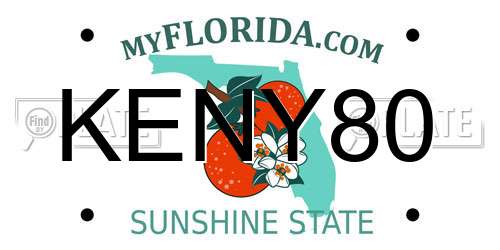 KENY80 Florida License Plate