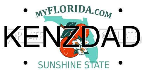 KENZDAD Florida License Plate
