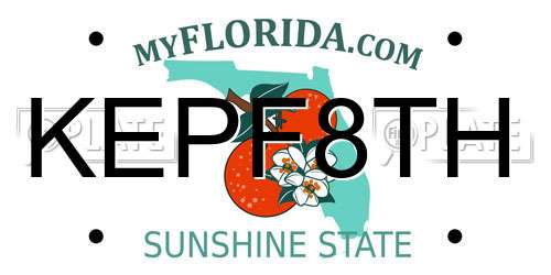 KEPF8TH Florida License Plate