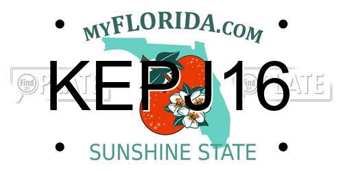 KEPJ16 Florida License Plate